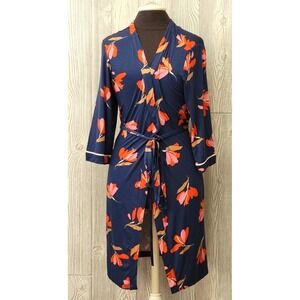 NWT Seeing Stars SM Floral Tie-Waist Robe Blue Red Pink 95571